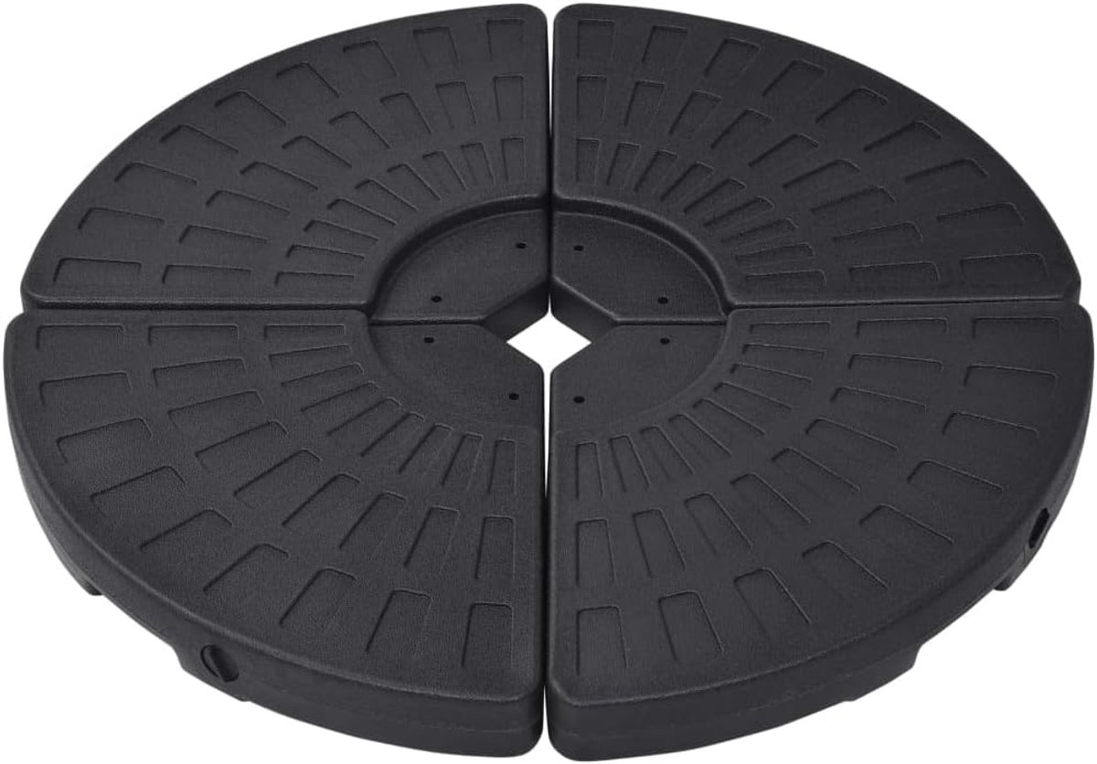 Set van 4 Parasolvoeten voor Zweefparasol - Vulbaar met Zand of Water - Zwart