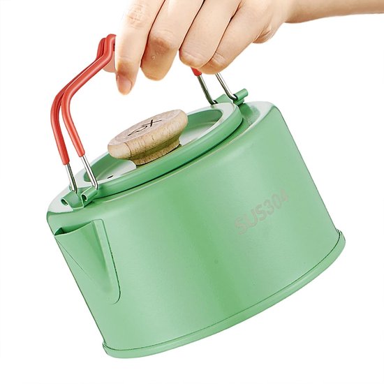 Kampvuur Waterkoker - 1100ml Draagbare Camping Theepot Waterkoker | Warmwaterkoker, Hittebestendig Handvat Camping Waterketel, Warmwaterkoker voor Kachel, Outdoor — afbeelding 5
