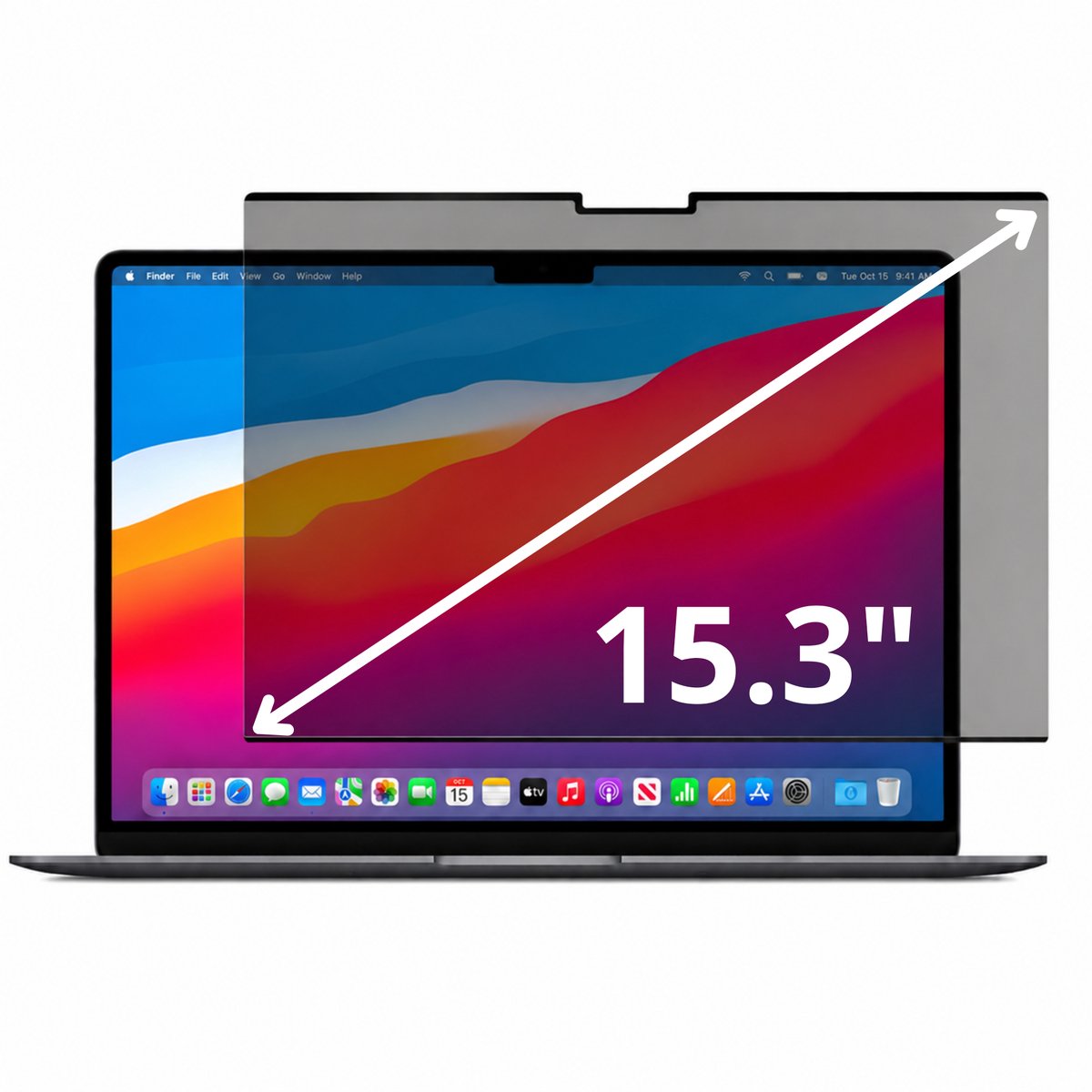 Mastersøn Macbook Air 15 inch Privacy Scherm - Screenprotector - Filter - 15.3 "