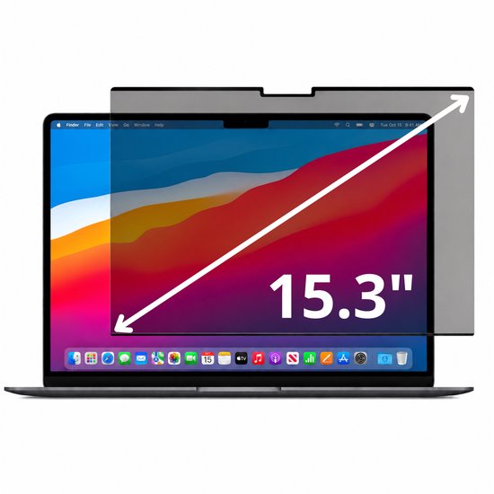 MacBook Air 15.3″ Privacy Filter Screenprotector – 30° Privacy, Blauwlichtfilter, Magnetisch, Ultradun PET
