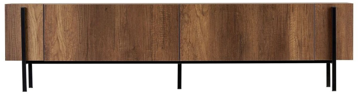 CALICOSY - TV-meubel met 2 klepdeuren en metalen poten L180 cm - ATLAS