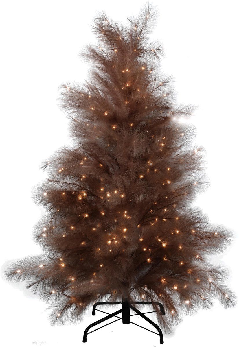 Dekoratief | Decoratieboom 'Royal Feathers - Chocolate', 211 LED, 150cm | A265559