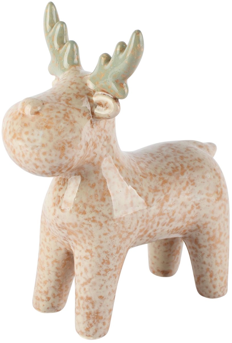 Dekoratief | Deco rendier staand, beige, dolomiet, 8x14x17cm | A265952
