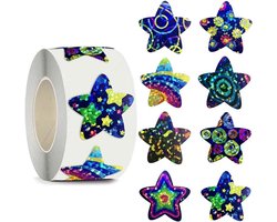 500 stuks Glitter Star Stickers voor Kinderen Beloning - Gekleurde Sprankelende Holografische Glanzende Blauwe Sterren Roll voor Envelopzegel, Gedrag Grafiek Labels - Leraar Supplies