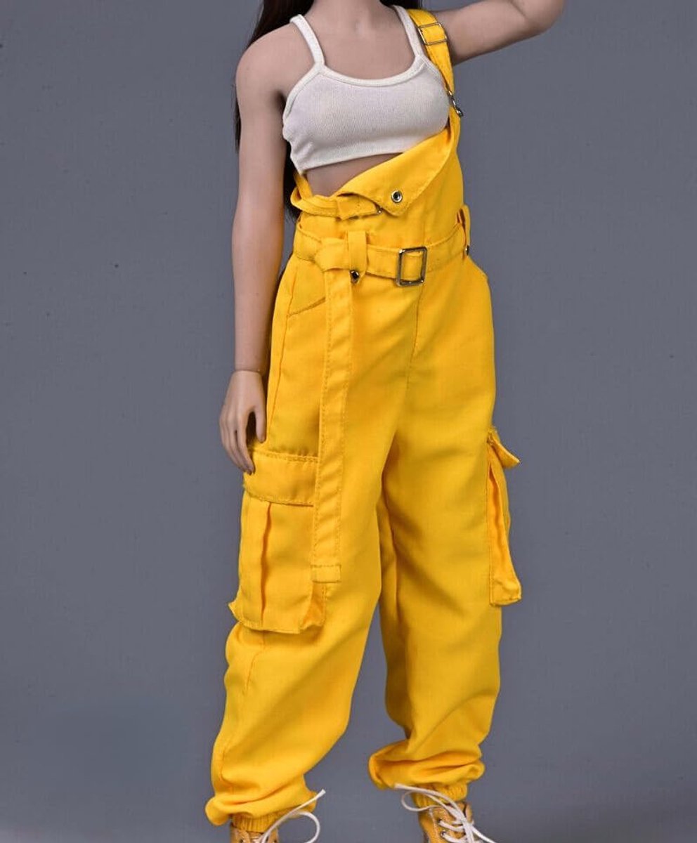 1:6 Schaal Vrouwelijke Actiefiguur Kleding Set Overalls en Vest