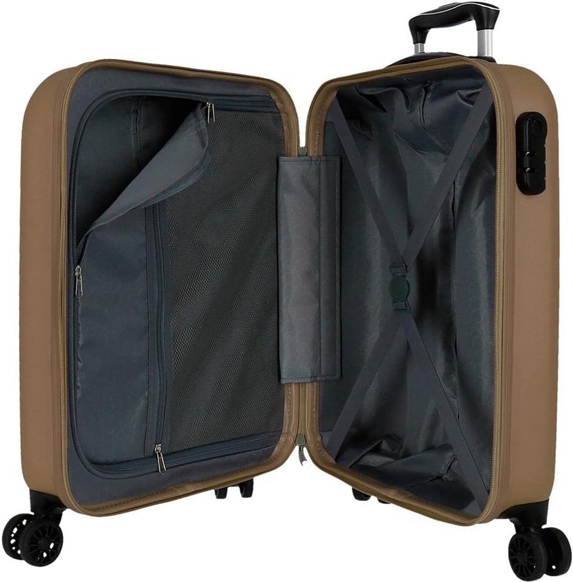 Stevige Champagne Trolley Koffer - Handige Reisbagage met 4 Wielen en Cijferslot – foto 5