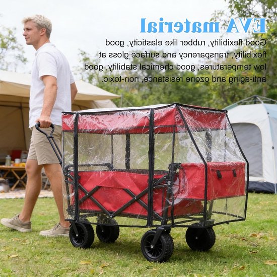 Universele bolderkar regenbescherming met opvouwbaar transparant regenscherm, waterdichte hoes voor outdoor camping en bescherming tegen regen en wind van Universele — afbeelding 2