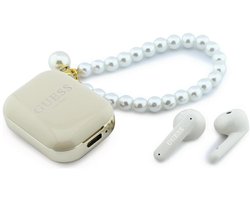 Guess Tws-Hoofdtelefoon Met Parelmoer-Bandje Voor Iphone, Beige, Draadloze Set