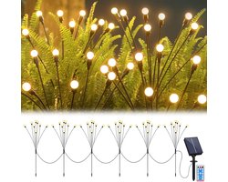 Jimacro Tuinverlichting op zonne-energie, 6x8 LEDs, vuurvlieglamp, Starburst zwaaiende lampen, 8 verlichtingsmodi, waterdichte terrasverlichting