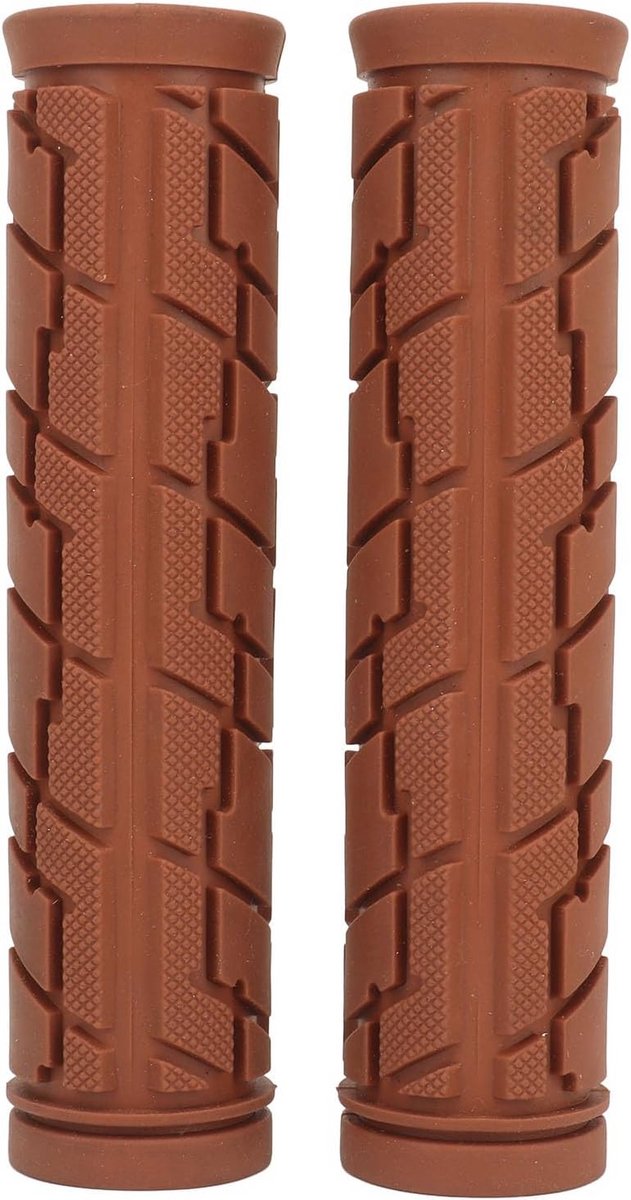 1 Paar Fietshandvatten Bruin Rubber Mountainbike Handvatten Ergonomische Comfortabele Fietshandvatten voor 22 Mm Vouwfietsen