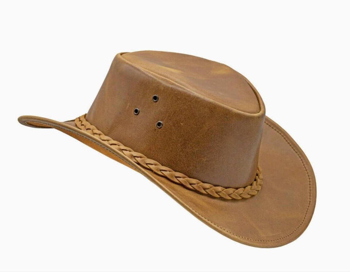 Cowboyhoed - Bruin - 100% rundleer