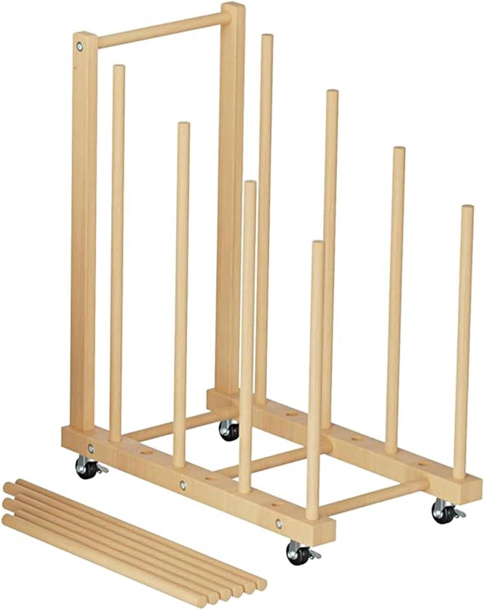 Opbergrek voor Kunst - Display Houder - Kunst Opslaan - Verrijdbaar Ontwerp - 91 cm - Houtkleur