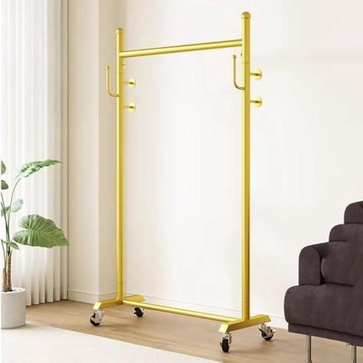 Metalen Kapstok - Kledingrek Hanger - Ruimte Ordenen - Vrijstaand Ontwerp - 60cm - Zwart