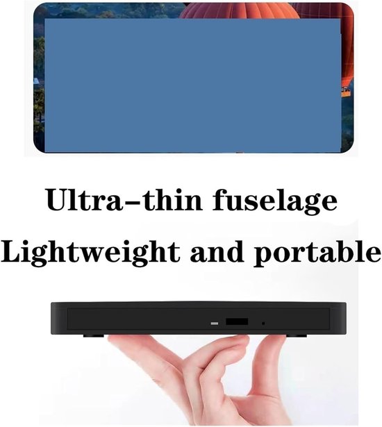Externe DVD-speler - CD-recorder USB - Films Kijken - 7-in-1 functionaliteit - Compact ontwerp - Zwart — afbeelding 5