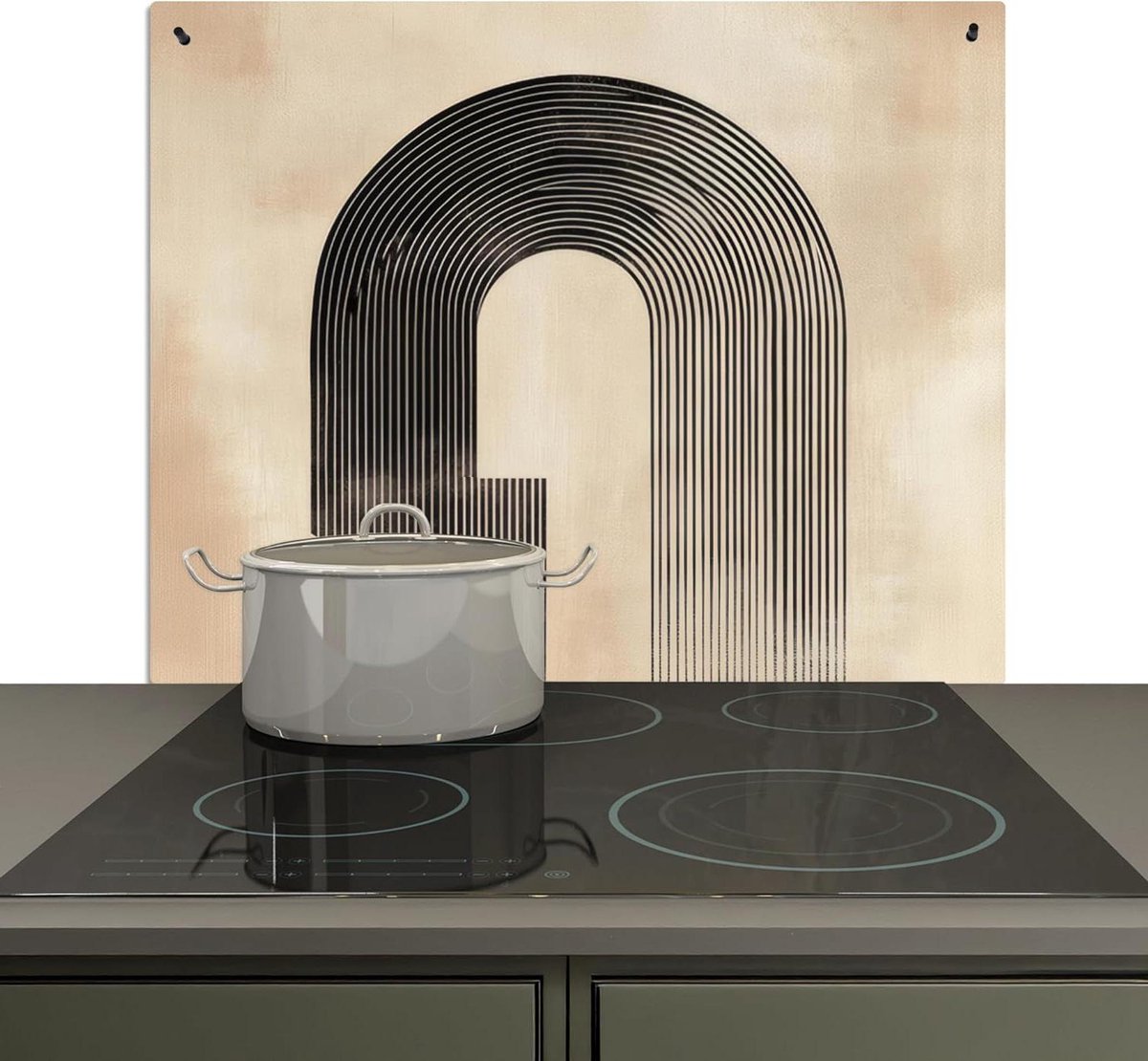 Keuken Spatscherm Achterwand Beschermer Koken en Beschermen 2-in-1 Functie 52x59 cm Zwart