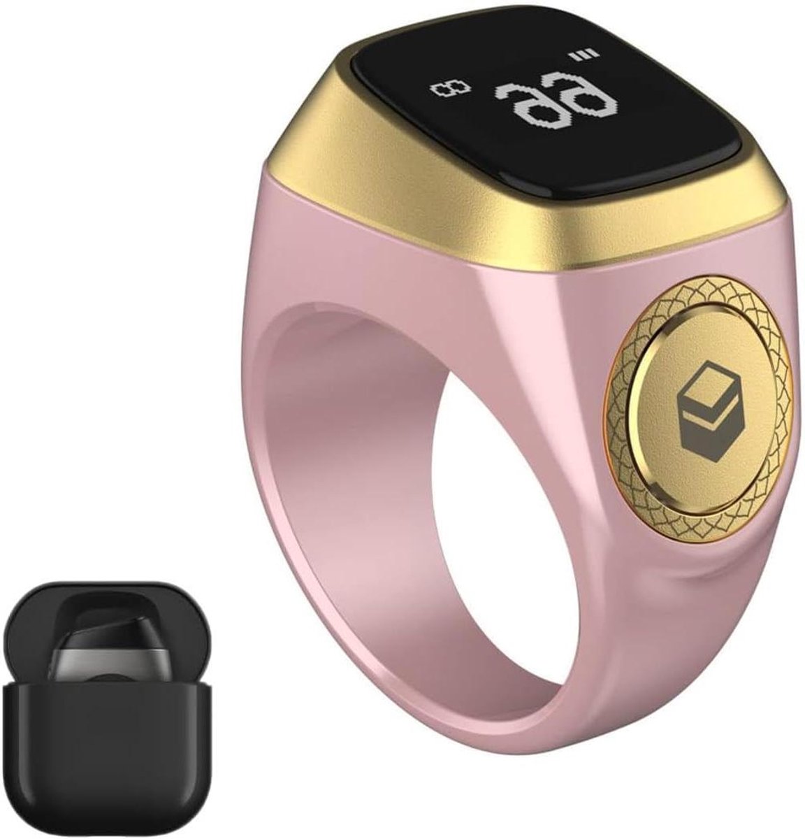 Digitale Tasbih Ring - Slimme Teller - Gebed Tellen - OLED Display - 22mm - Roze