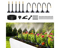 Automatisch Bewateringssysteem voor Tuin - 360° Irrigatiesysteem met 10 Flexibele Sproeiers - Druppelirrigatie met Waterregeling - 10 Meter