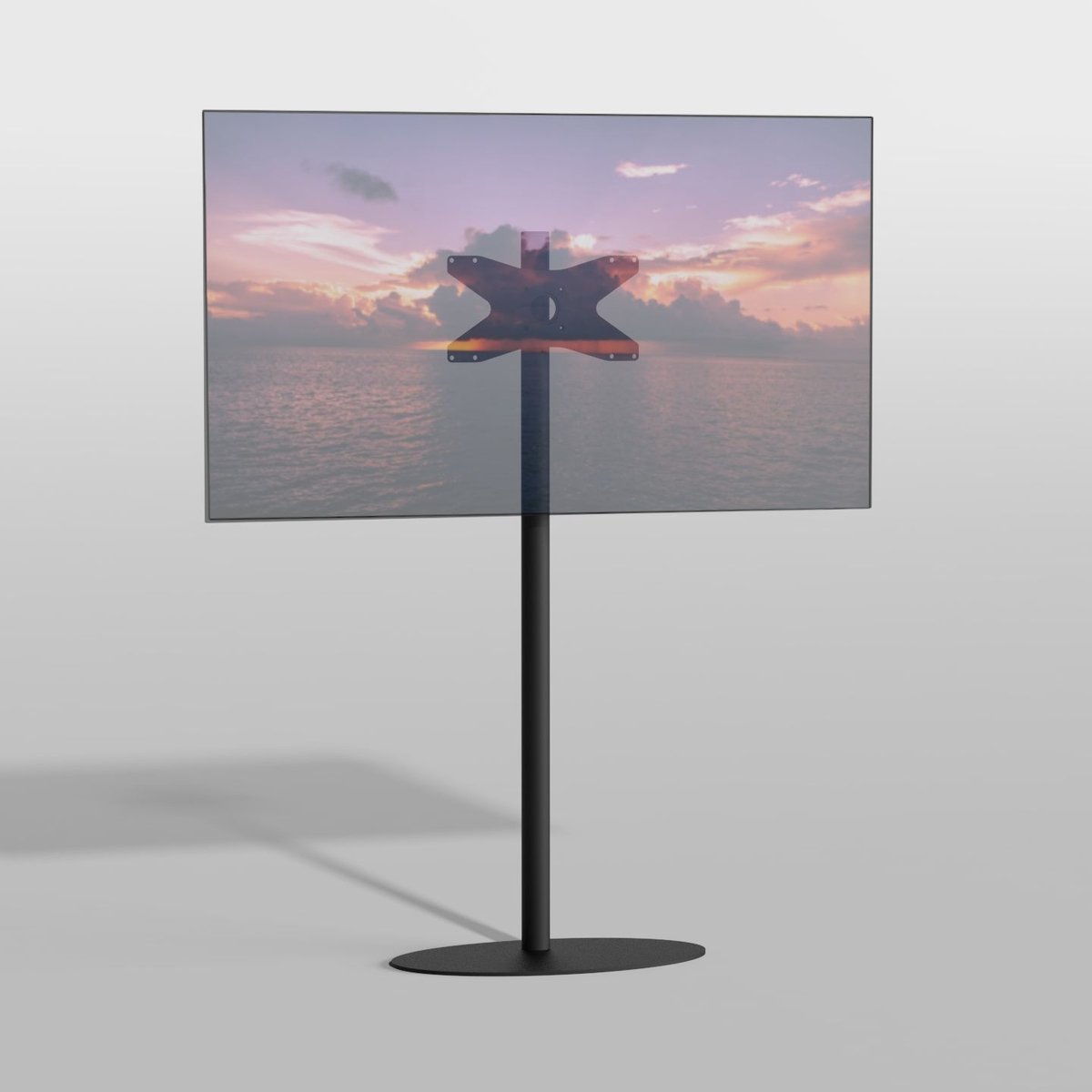 Cavus TV Vloerstatief ELLIPS 150 - zwart - hoogte 150cm – VESA 400x200