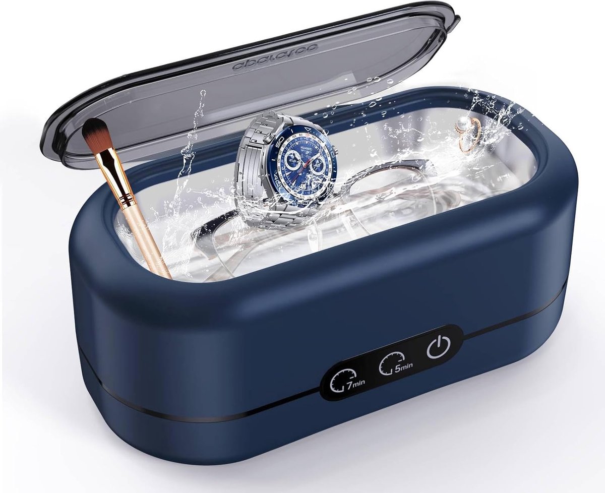 Ultrasone Reiniger - Sieradenreiniger - Dieptereiniging Voorwerpen - 48000 Hz Frequentie - 350 ml Tank - Blauw