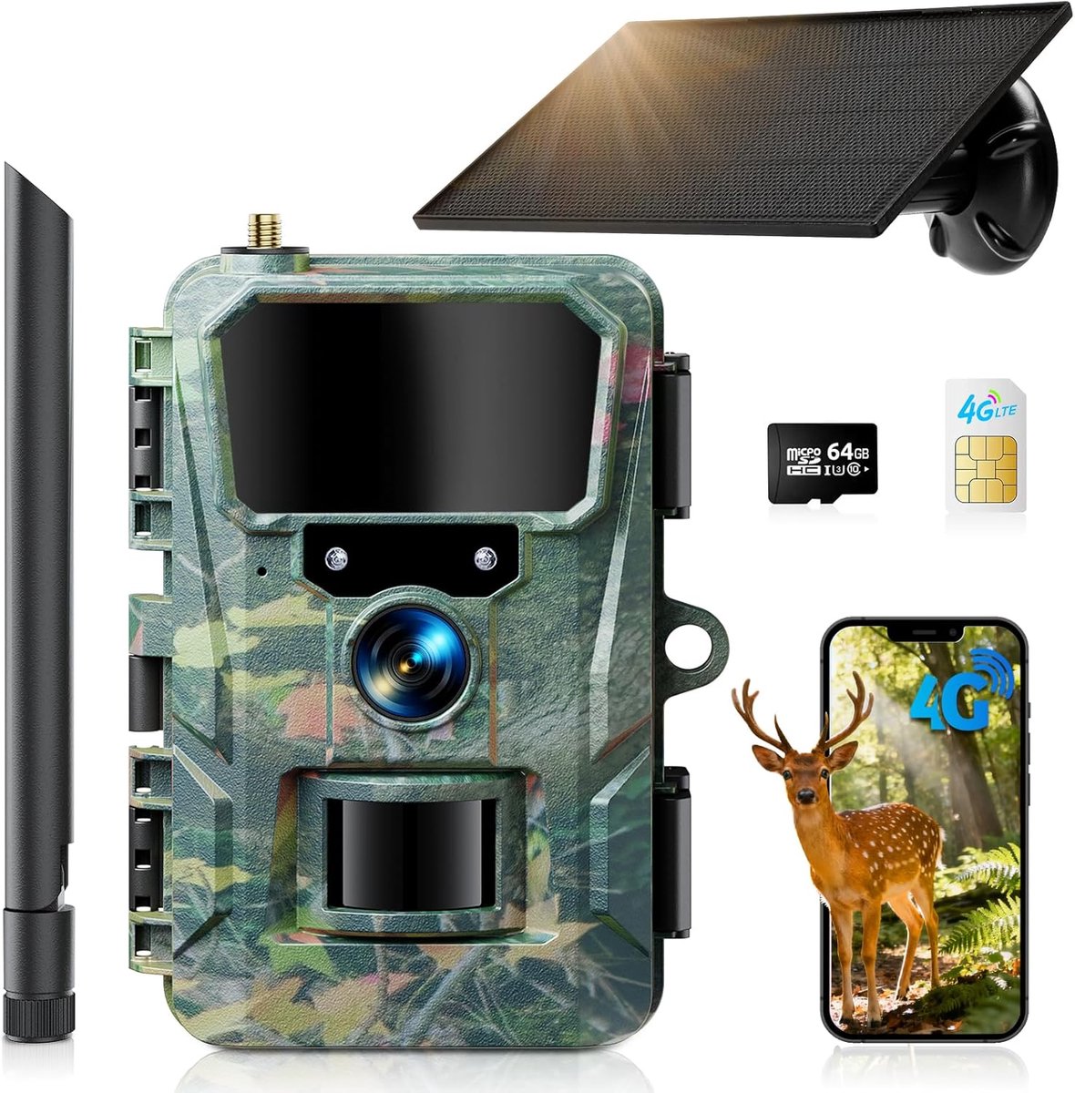Wildlife Camera - Nachtzicht Camera - Dieren Observeren - App Controle - 2K HD Resolutie - Camouflage