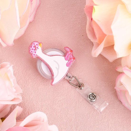 Grappige en Schattige Badge Reel voor Verpleegkundigen, Artsen en Onderwijzers - Retractable ID Houder met Alligator Clip Accessoires — afbeelding 2