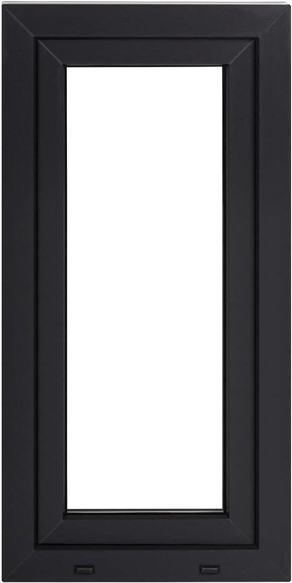 Kunststof raam - Keldervenster PVC - Energie besparen - Draai-kantel functie - 55 x 115 cm - Wit Antraciet