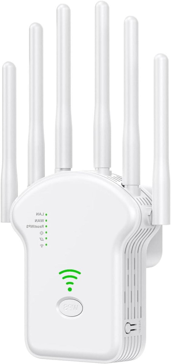 Internetversterker - Wifi Booster - Netwerk Uitbreiden - Dual Band AC1200 - 12 x 10 x 9 cm - Wit