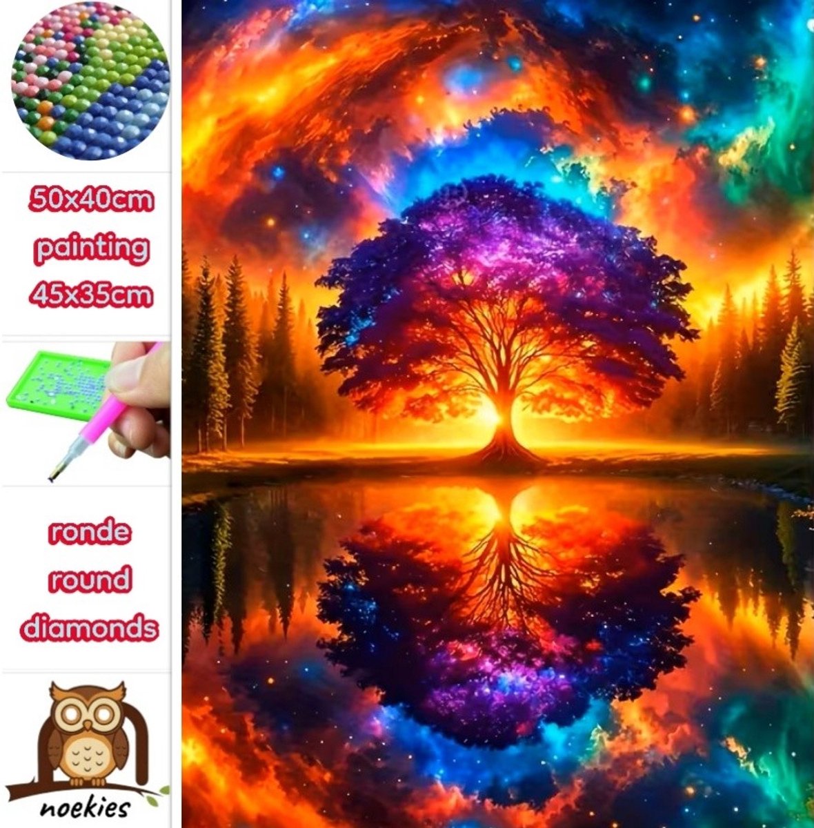 nr 88 Diamond Painting magische boom 50x40cm (rond)