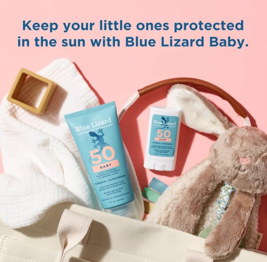 Blue Lizard Baby Mineral Sunscreen 89ml (SPF 50) - Minerale Zonnebrandcrème voor Baby's - Zinkoxide - Breed Spectrum UVA/UVB Bescherming - Parfumvrij - Waterbestendig — afbeelding 5