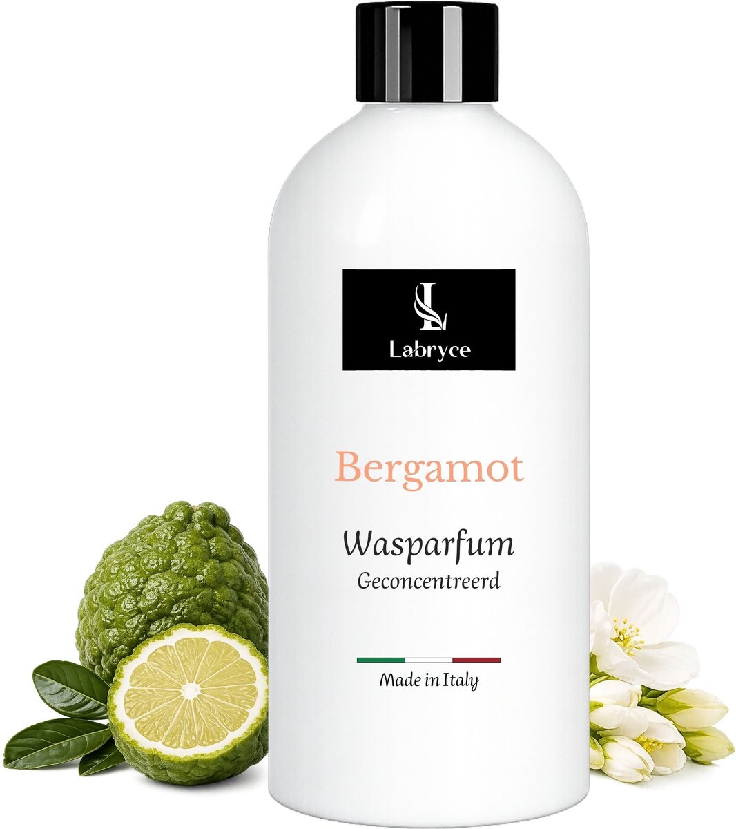 Labryce Wasparfum Bergamot - Sprankelende citrusgeur met bergamot, neroli & witte musk - 500 ml