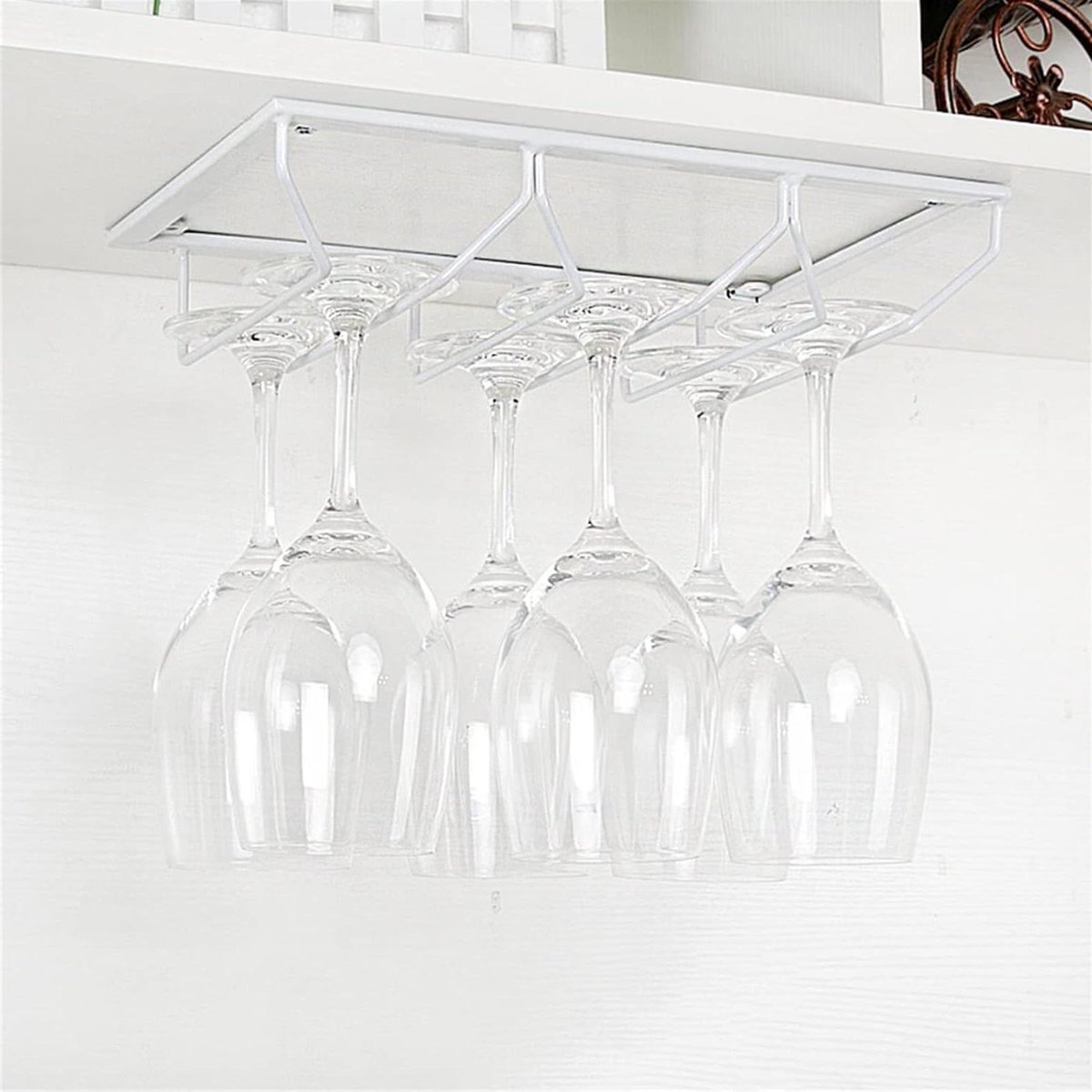 Wijnglas Houder - Glazenrek Keuken - Ruimte Besparen - Onder Kast Montage - 30/40/50/60cm - Wit