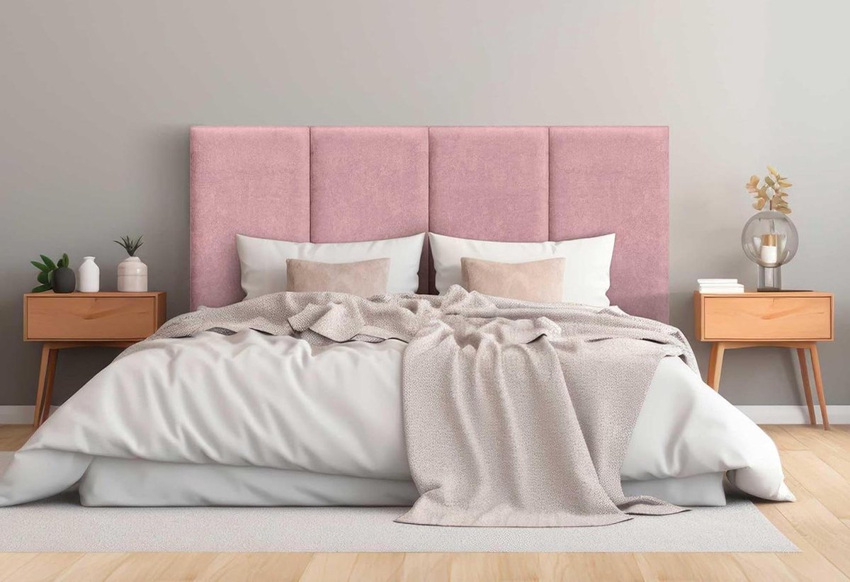 Gestoffeerd Hoofdbord - Modulair Hoofdeinde - Bed Opknappen - Vlekbestendige Stof - 95cm B