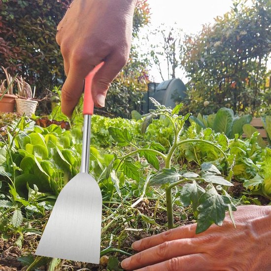 Tuin Troffel - Tuingereedschap Hand Schep - Planten Graven Wieden - Antiaanbaklaag Roestbestendig - 80 mm - Grijs — afbeelding 4