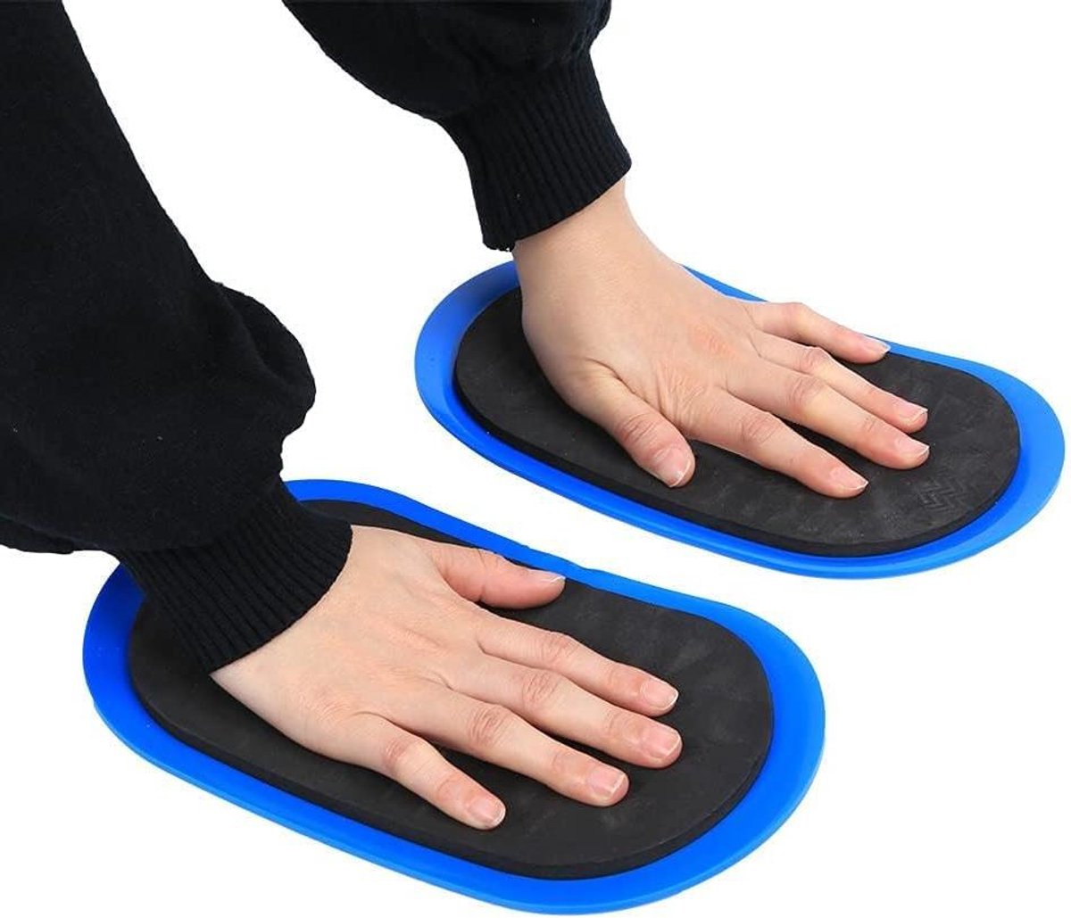 Vloer Glijplaten - Fitness Schuivers - Core Training - Dubbelzijdig Gebruik - Set van 2 - Blauw