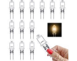 G4 halogeenlamp, 20 watt, 12 volt, warm wit licht, dimbaar, 2-polig, badkamerlamp/kroonluchter, 12 lampen