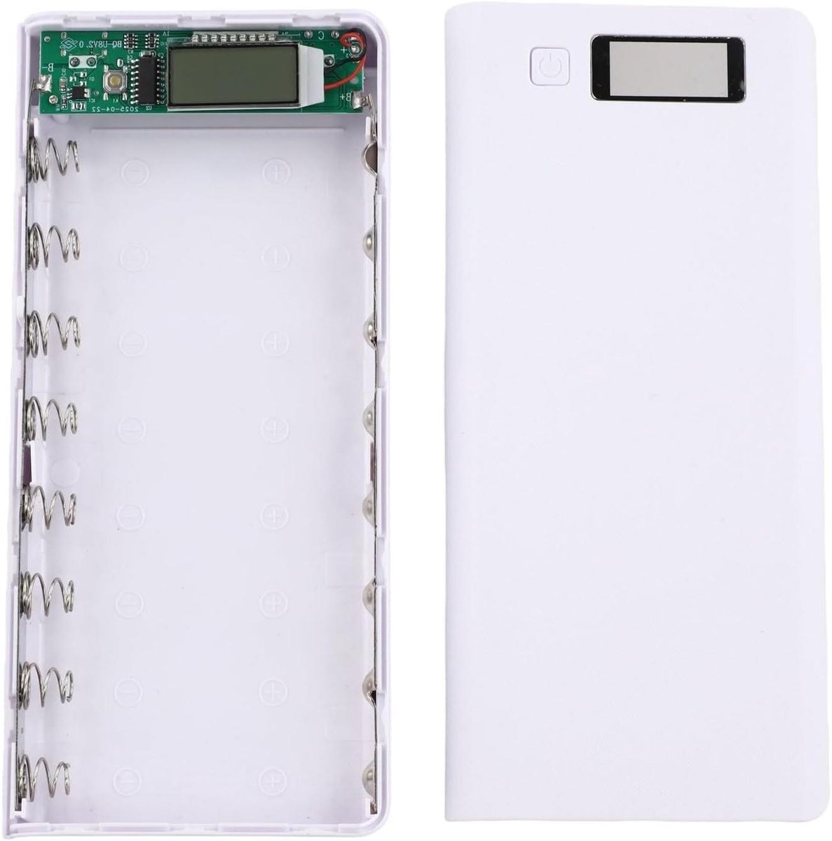 Batterij Opslag - Power Bank Box - Doe-het-zelf Energie - Soldeerloze Montage - 8x18650 Batterijen - Zwart
