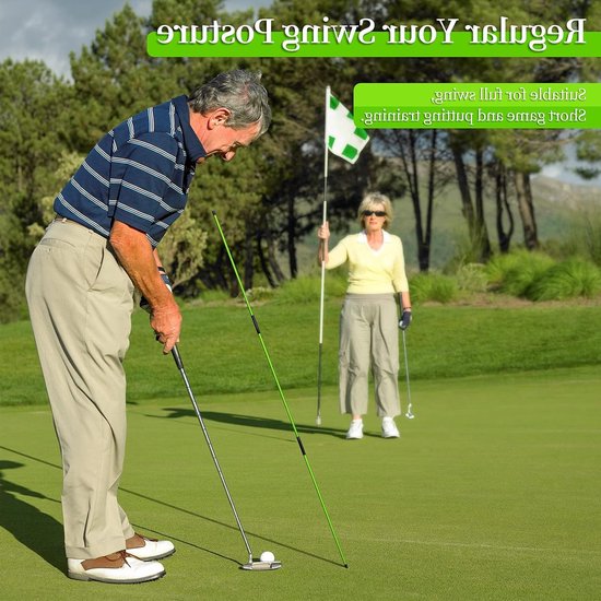 Dailygoody - Golf-uitlijnstokken - Set van 2 - Inklapbare uitlijnstaven 122 cm - Blauw - Golftraining - Voor putten en houding - Inclusief opbergkoker van Merkloos — afbeelding 4