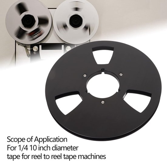 Lege Spoel - Tape Reel - Muziek Opnemen - Aluminium Legering - 10 Inch - Zwart — afbeelding 3