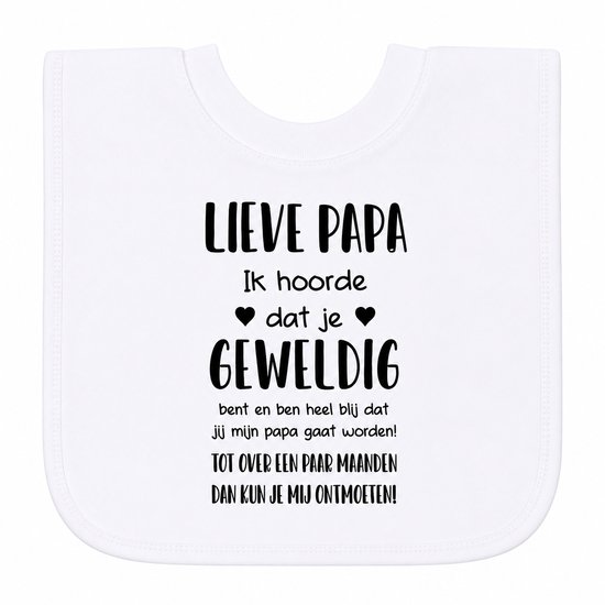 Baby slabbetje cadeau tekst je wordt papa lieve geweldig ontmoeten zwangerschap bekendmaking aankondiging voor de liefste aanstaande geboorte gaat worden jullie worden zwangerschapsaankondiging eerste vaderdag van VIP-LASER. — afbeelding 2