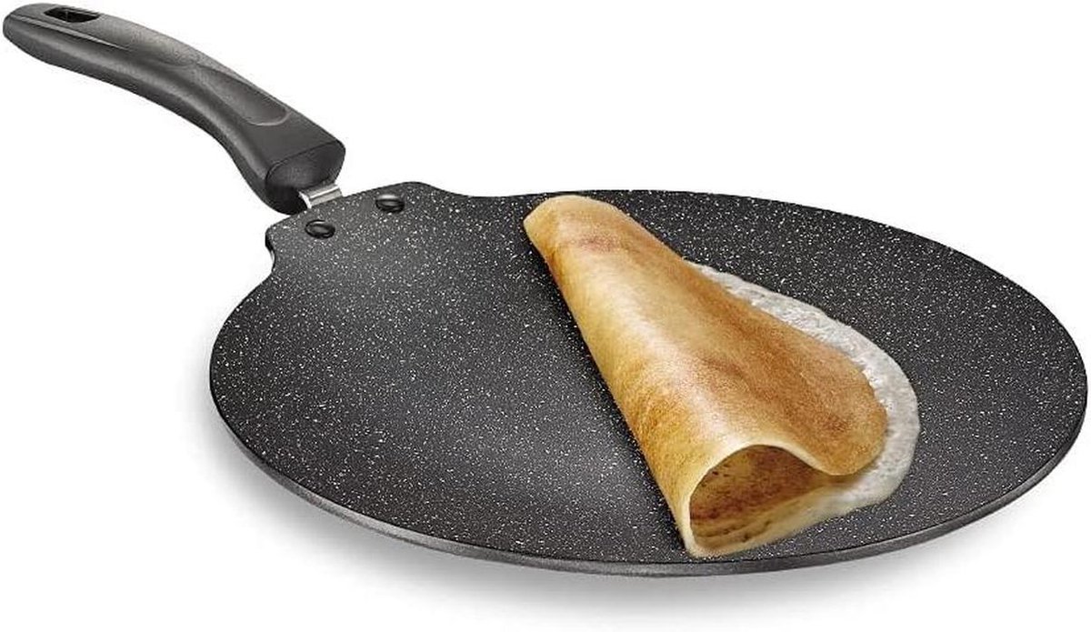 Koekenpan - Pannenkoek Pan - Lekker Ontbijten - Sterke Antiaanbaklaag - 28 cm - Zwart