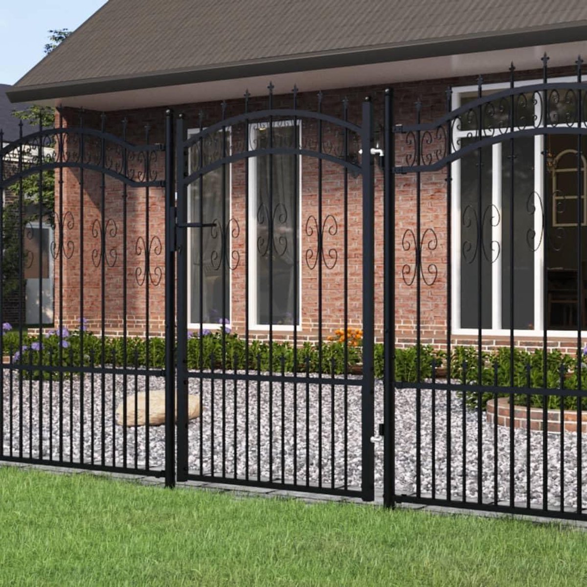 Hekpoort - Tuinpoort Metaal - Terras Afscheiding - Gepoedercoat Staal - 103 x 200 cm - Zwa