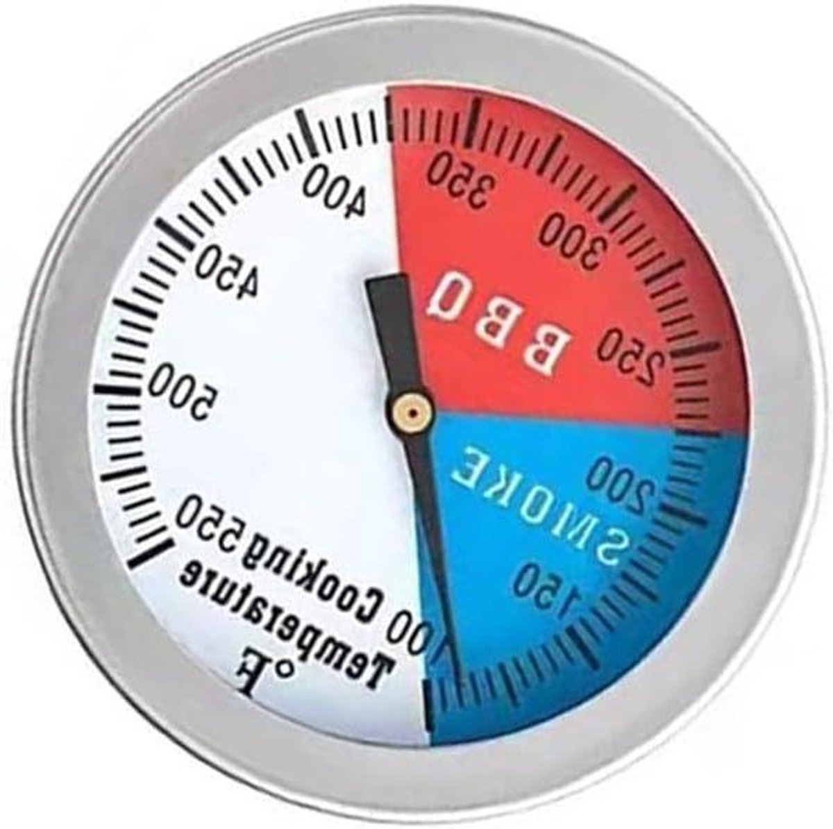 Oven Thermometer - Grill Meter - Nauwkeurig Koken - Geen Batterijen Nodig - 52mm Diameter - Zilver