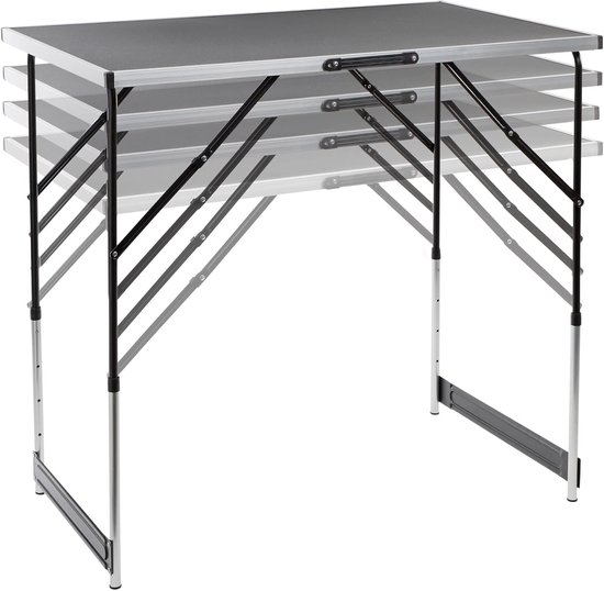 Campingtafel Aluminium - Klaptafel Buiten - Picknick en Tuin - In Hoogte Verstelbaar - 100 x 60 cm - Antraciet — afbeelding 3