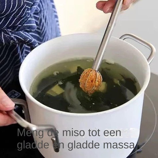 Miso Roerstaaf - Mengtool Keuken - Beslag Maken - Ergonomische Grip - 20 cm - Zilver — afbeelding 4