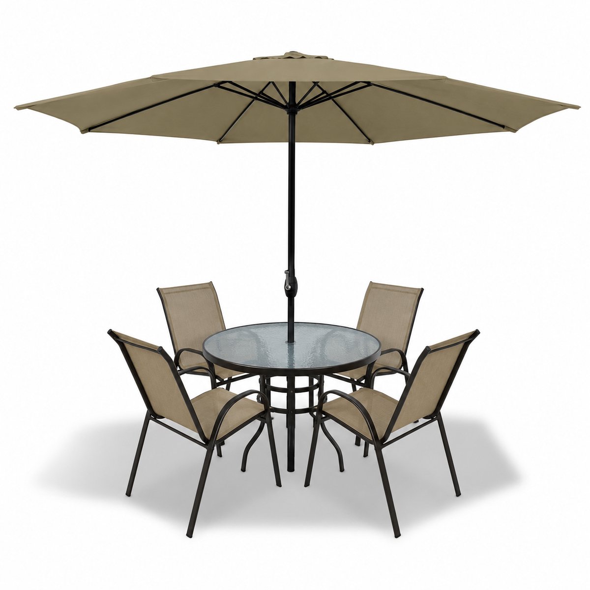 Stokparasols - Strandparasols - Balkonparasols - Parasol - 350cm - Waterdicht - UV-bescherming - Beige - Weerbestendig & in hoogte verstelbaar Balkonparasol Tuinparasol Patioparasol Zonwering UV-bescherming Opvouwbare marktparasol – foto 7