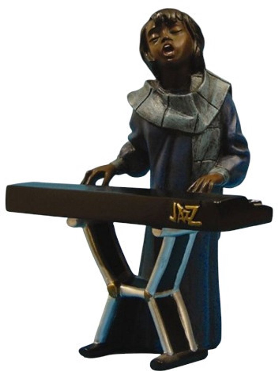 Vrouw achter keyboard - Soul jazz muzikant - Parastone - Beeldje -17cm