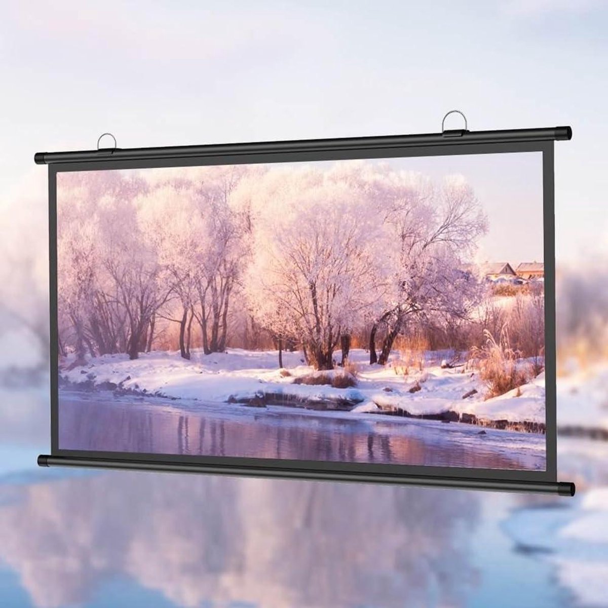 Projectiescherm Handmatig - Filmscherm Uittrekbaar - Thuisbioscoop Creëren - Kreukvrij Glasvezel - Tot 72 Inch - Zwart
