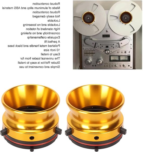 1 Paar Hub Adapters voor Studer ReVox, Akai en Teac - Aluminium 10 inch Reel to Reel Tape Opener voor Audio Enthousiasten en Professionele Geluidsbewerking — afbeelding 4