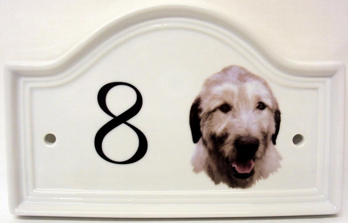 Huisnummerbord Keramiek - Decoratief Huisnummer - Adres Aanduiding - Handgemaakt Verenigd Koninkrijk - 218 cm - Wit
