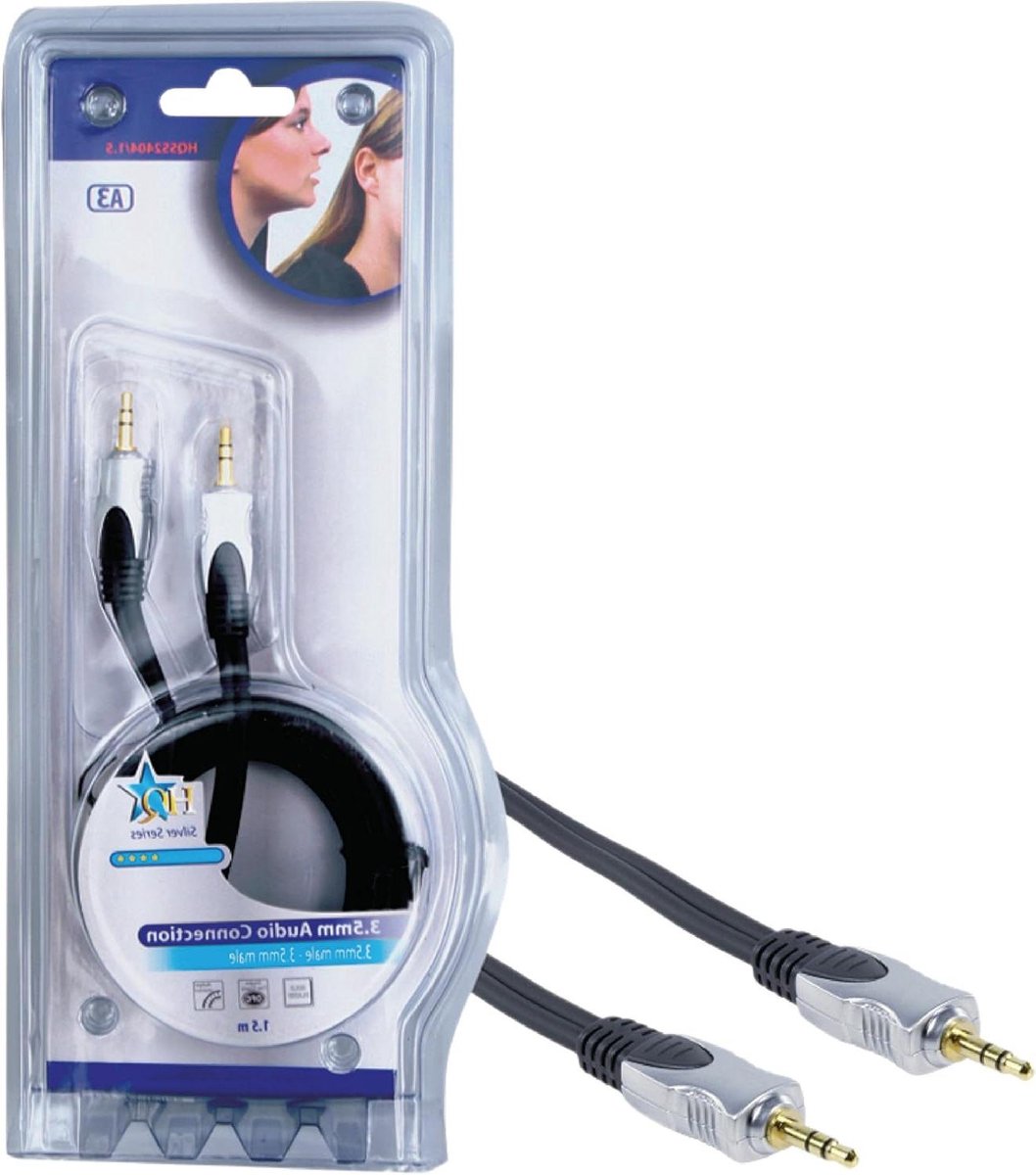 Audio Kabel - Stereo Kabel - Muziek Streamen - Vergulde Connectoren - 1.5 meter - Zwart